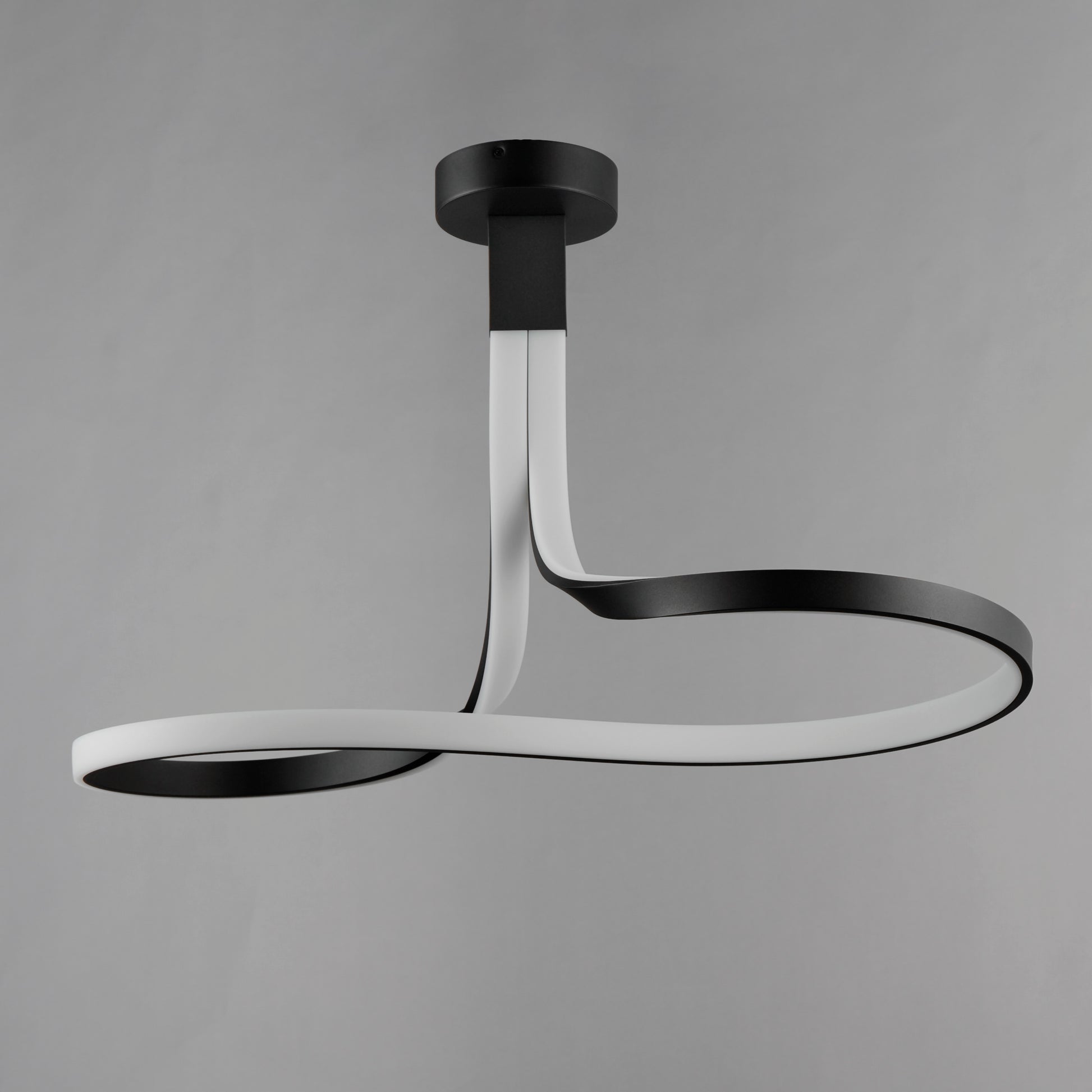 Serpentine LED Semi-Flush Mount Black by ET2