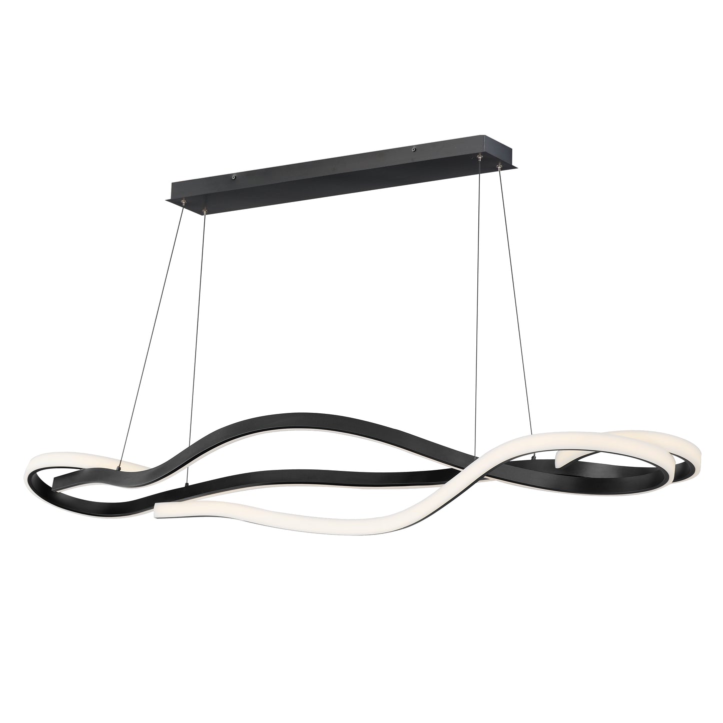 Serpentine 60" Horizontal Pendant Black by ET2