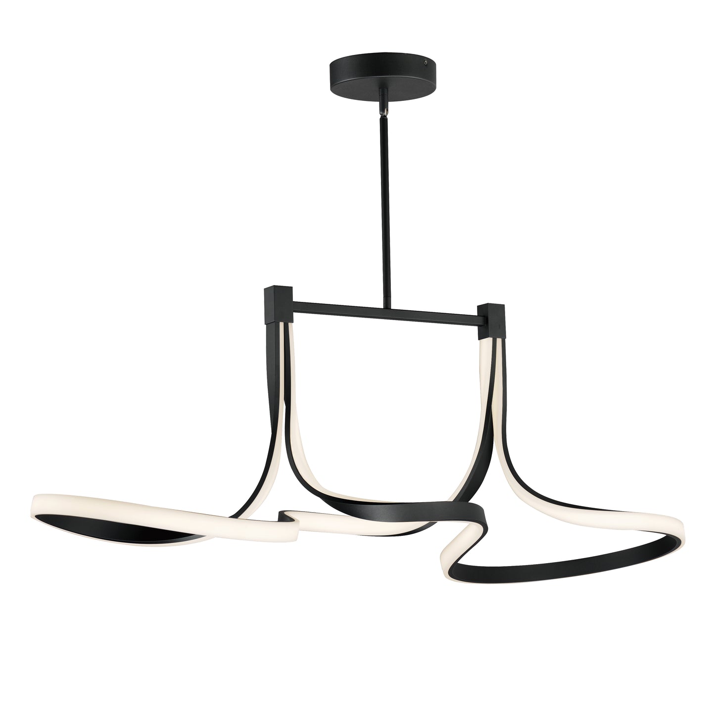 Serpentine Linear LED Pendant Black by ET2