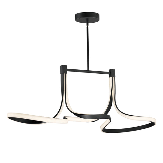 Serpentine Linear LED Pendant Black by ET2