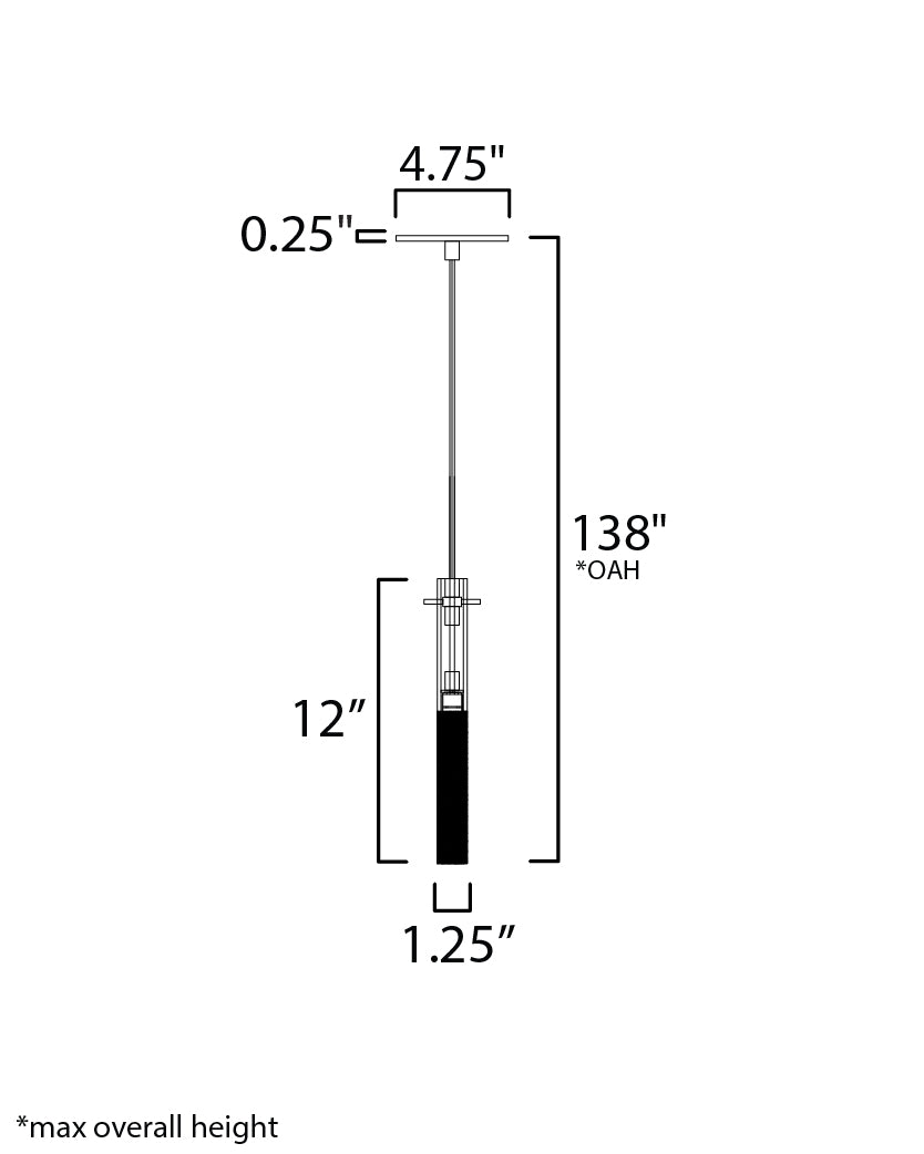 Pipette 12" LED Pendant Polished Chrome by ET2