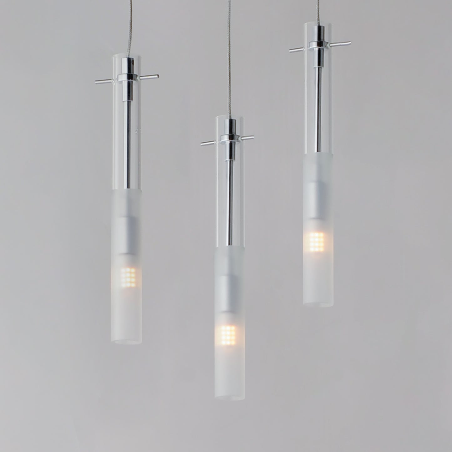 Pipette 3-Light LED Pendant Polished Chrome by ET2