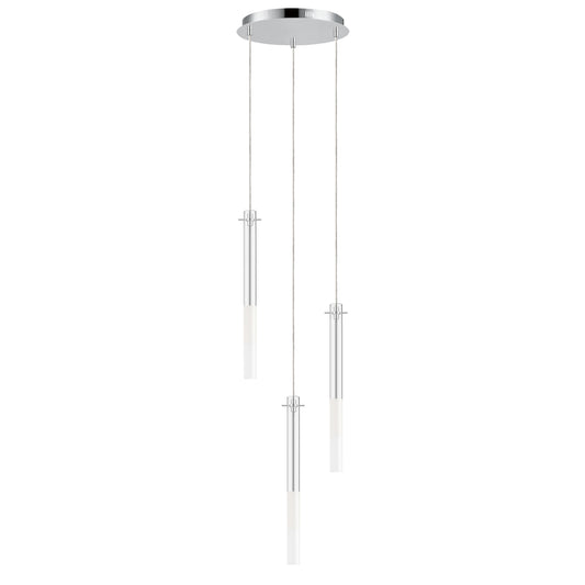 Pipette 3-Light LED Pendant Polished Chrome by ET2