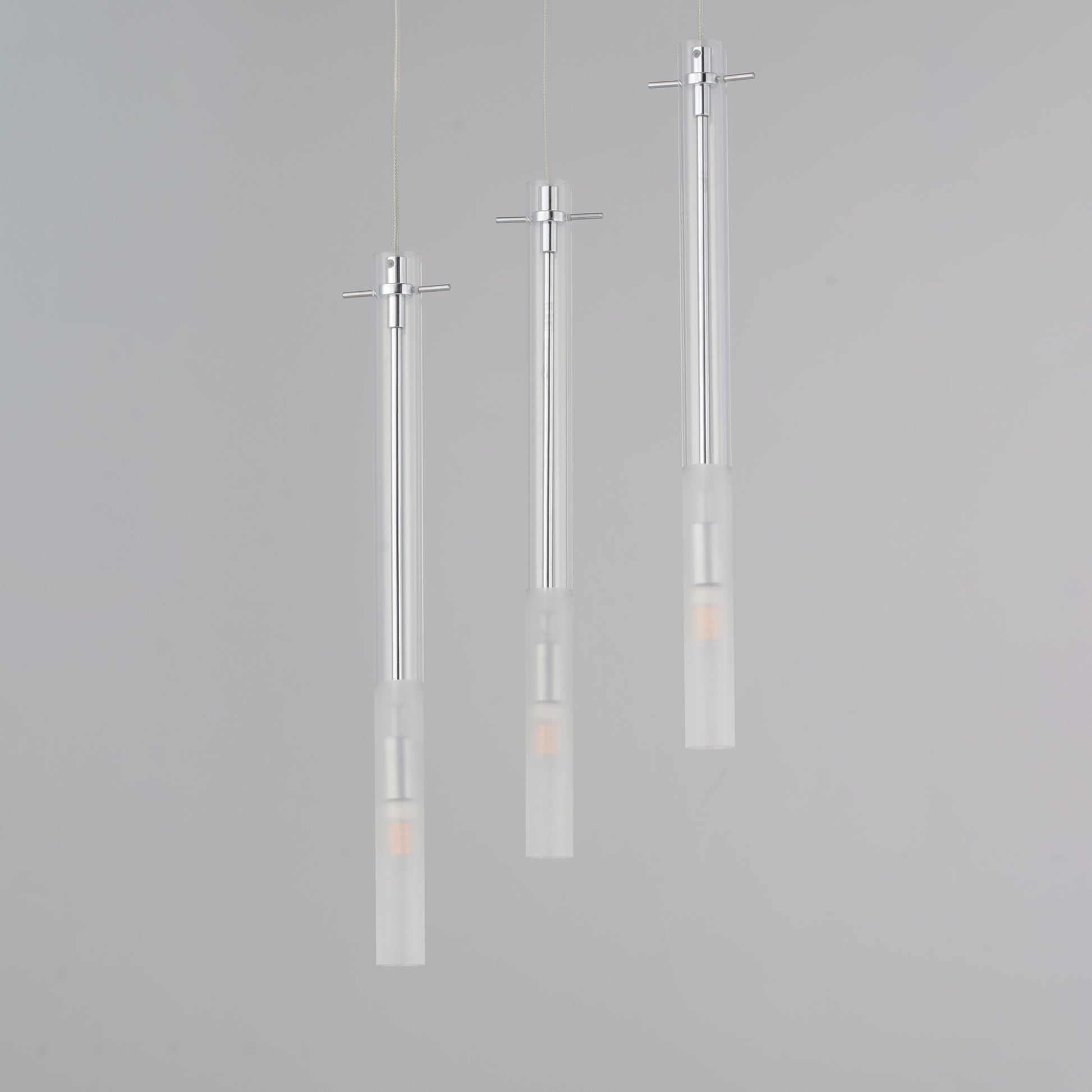 Pipette 3-Light LED Pendant Polished Chrome by ET2