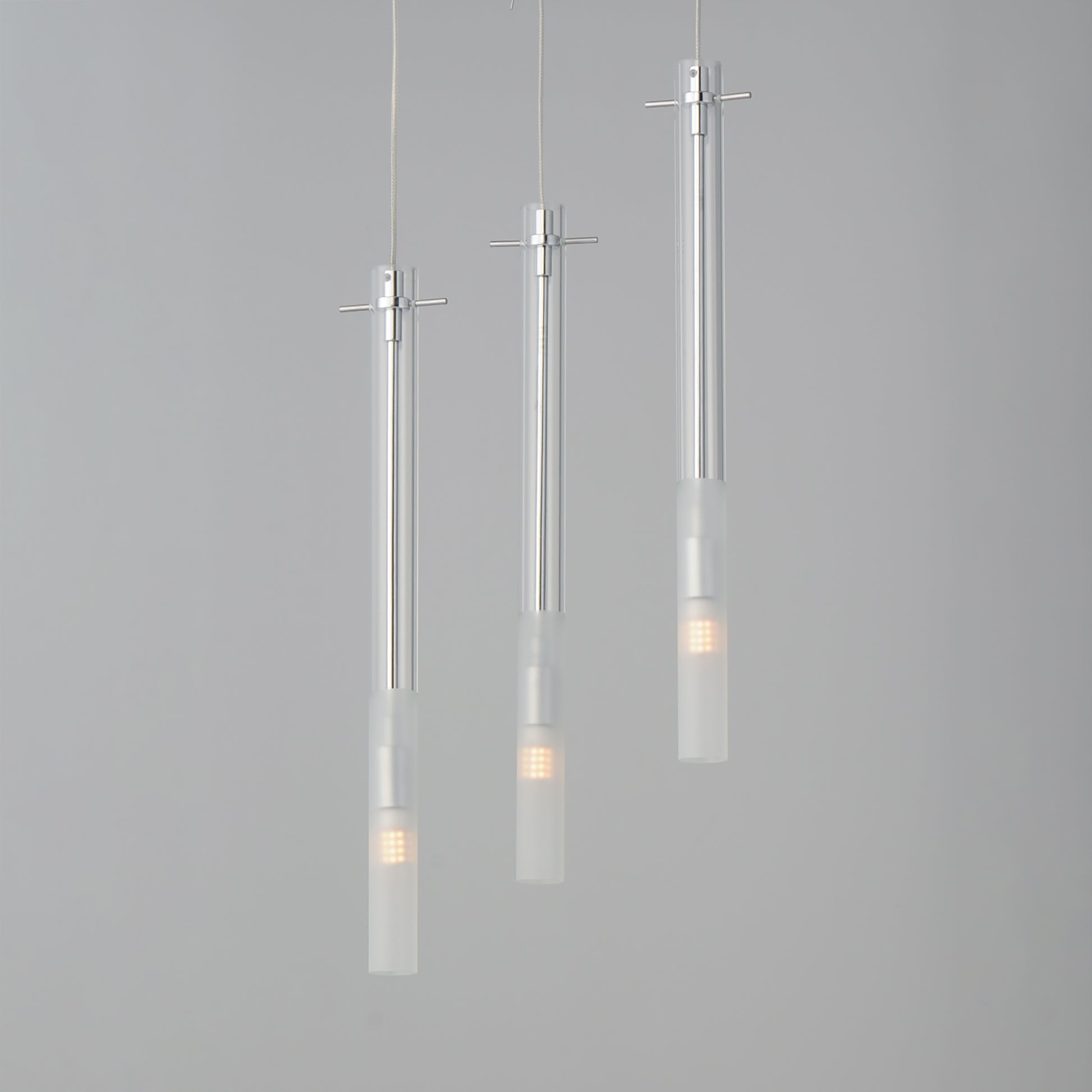 Pipette 3-Light LED Pendant Polished Chrome by ET2