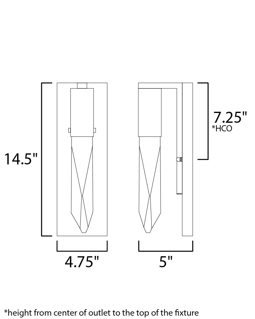 Quartz LED Wall Sconce Polished Chrome by ET2
