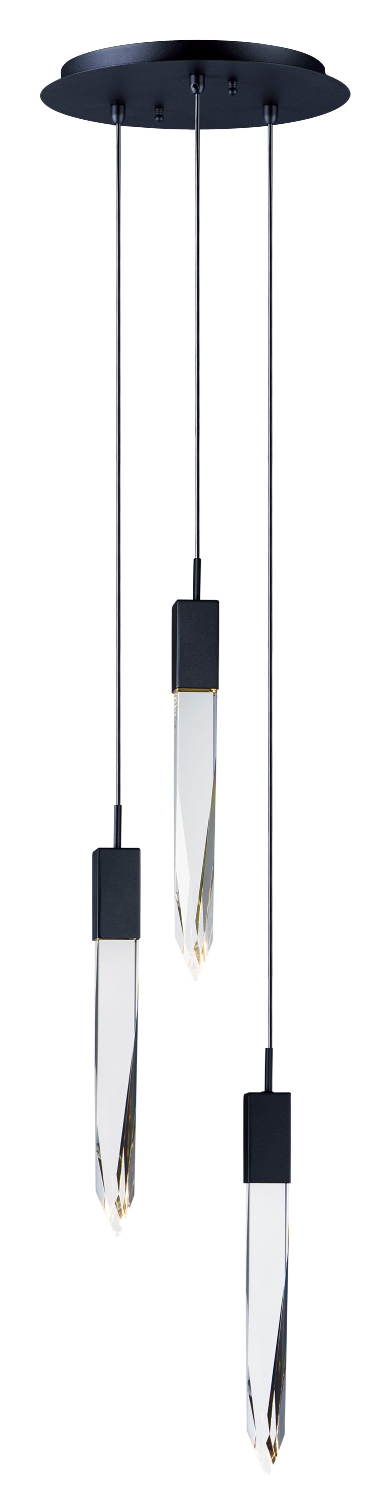 Quartz 3-Light LED Pendant Black by ET2