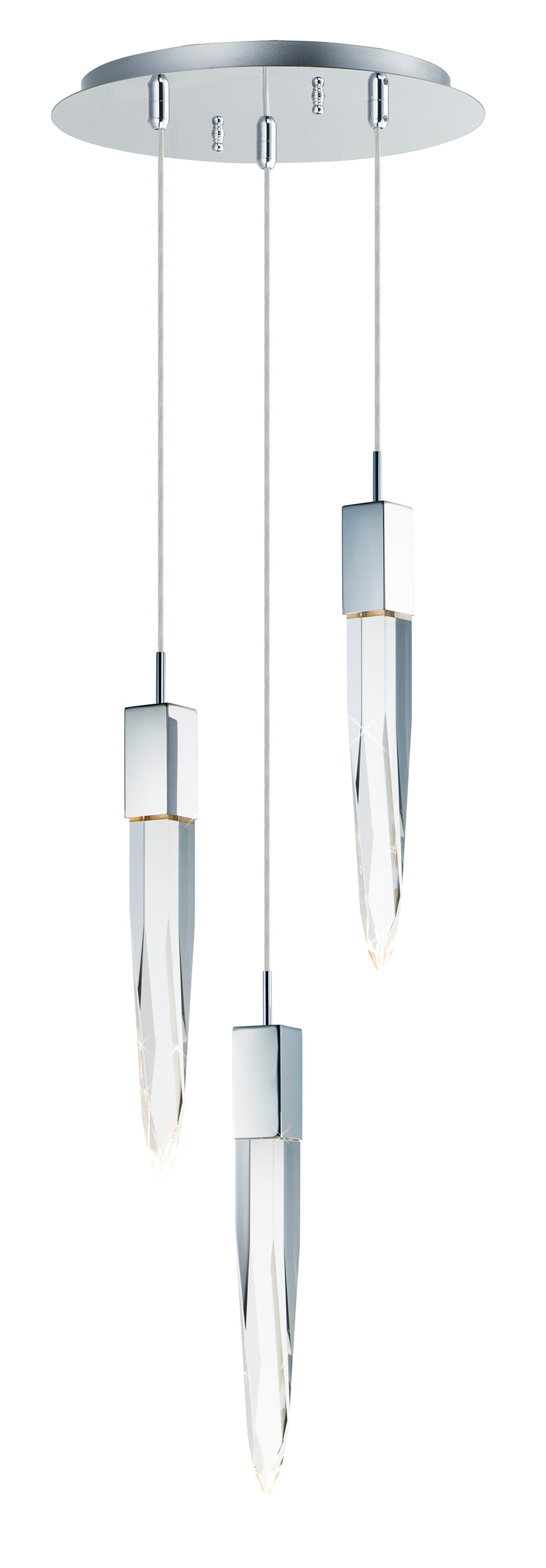 Quartz 3-Light LED Pendant Polished Chrome by ET2