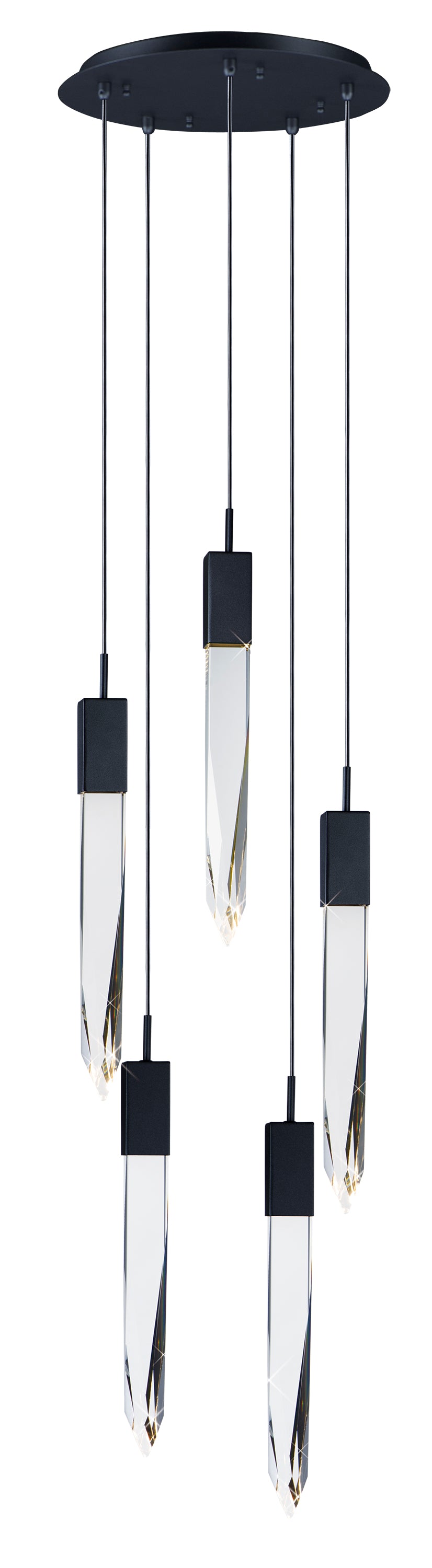 Quartz 5-Light LED Pendant Black by ET2