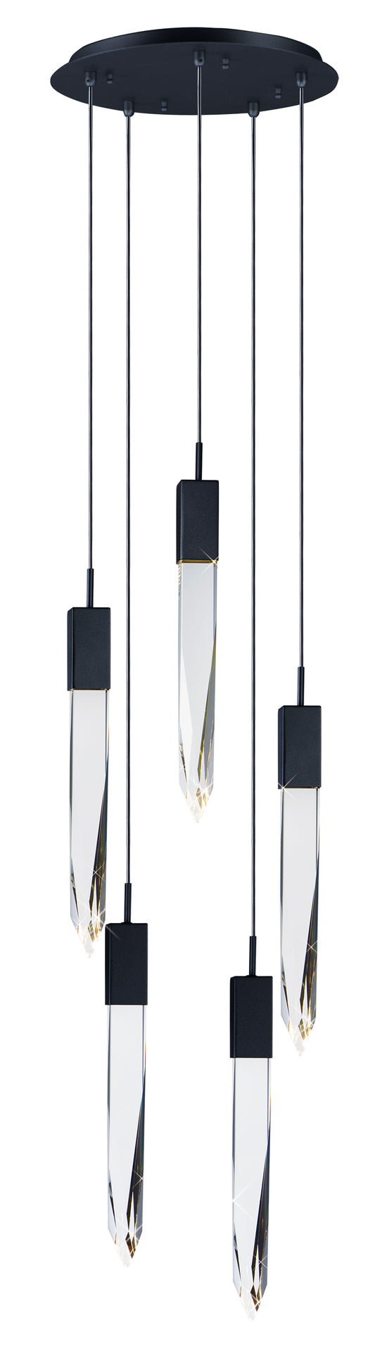 Quartz 5-Light LED Pendant Black by ET2