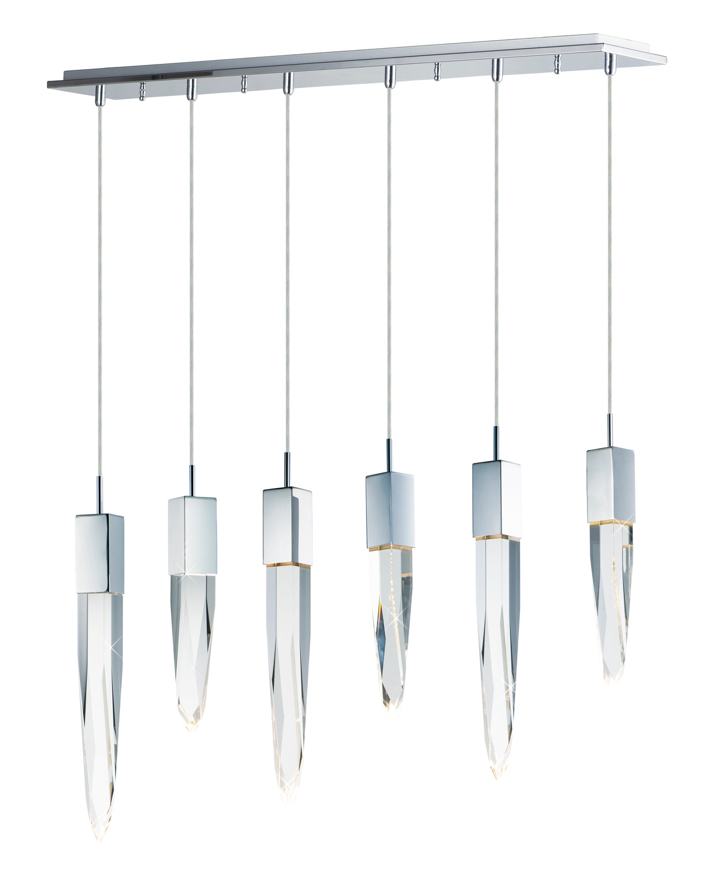 Quartz 6-Light LED Pendant Polished Chrome by ET2