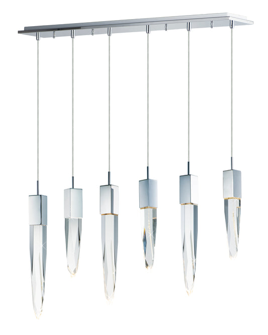 Quartz 6-Light LED Pendant Polished Chrome by ET2