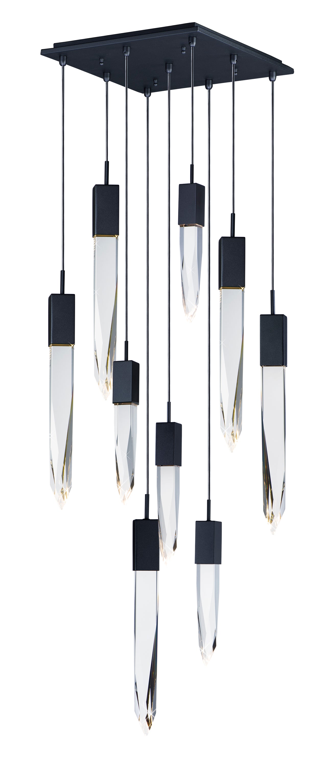 Quartz 9-Light LED Pendant Black by ET2