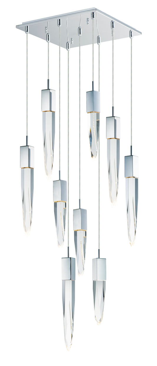 Quartz 9-Light LED Pendant Polished Chrome by ET2