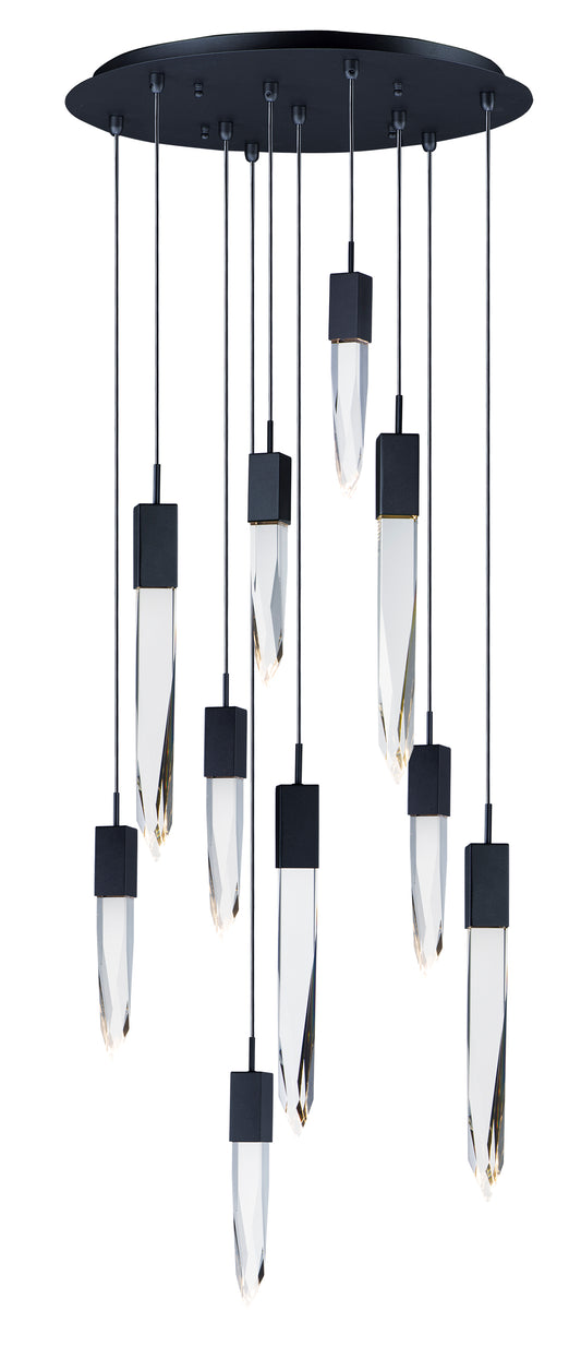 Quartz 10-Light LED Pendant Black by ET2