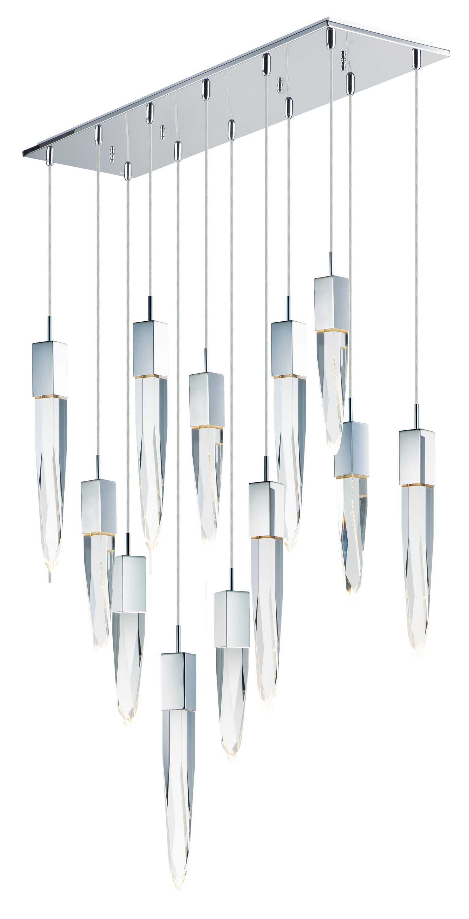 Quartz 12-Light LED Pendant Polished Chrome by ET2