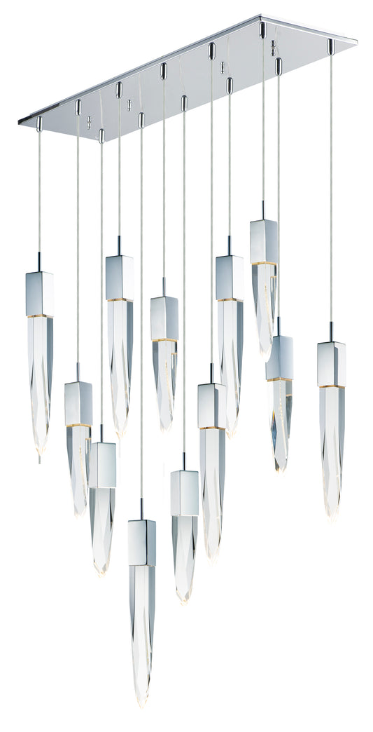Quartz 12-Light LED Pendant Polished Chrome by ET2