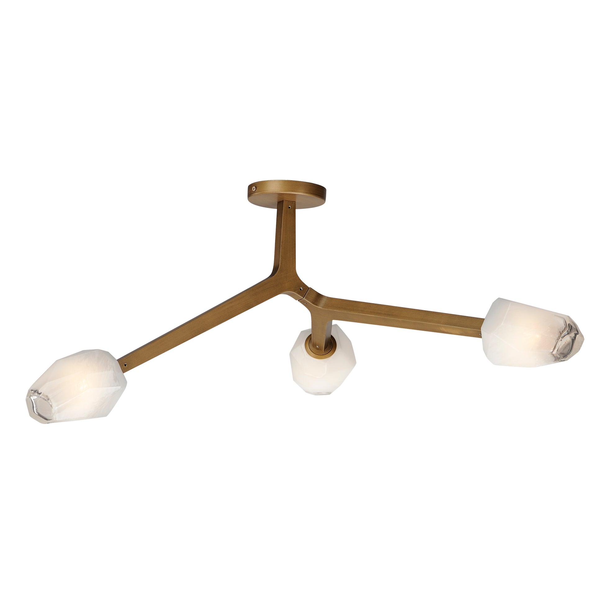 Blossom 3-Light LED Flush Mount Natural Aged Brass by ET2