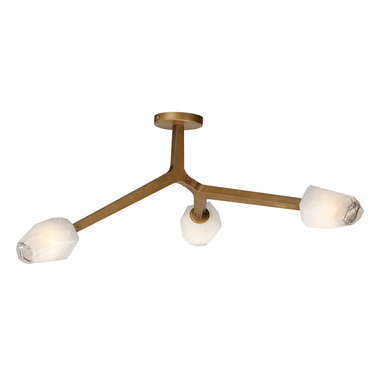 Blossom 3-Light LED Flush Mount Natural Aged Brass by ET2