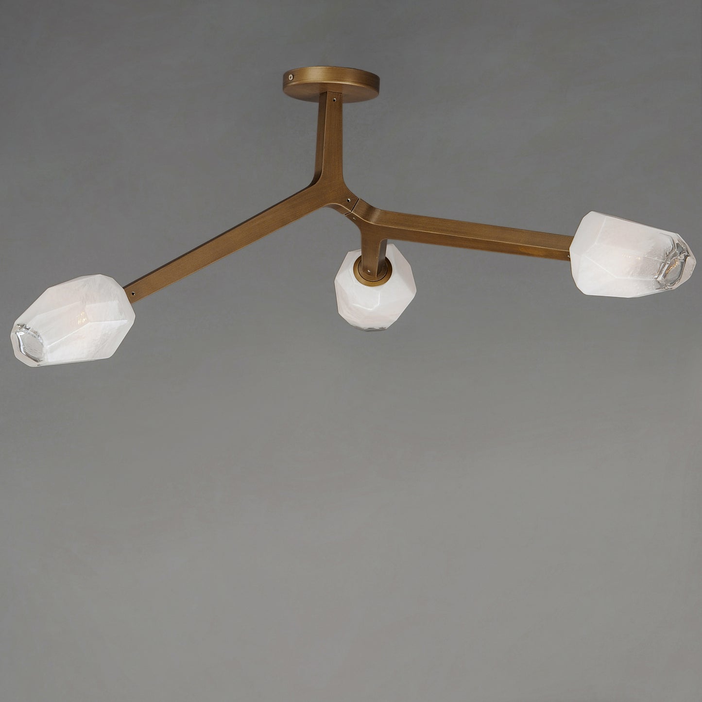 Blossom 3-Light LED Flush Mount Natural Aged Brass by ET2