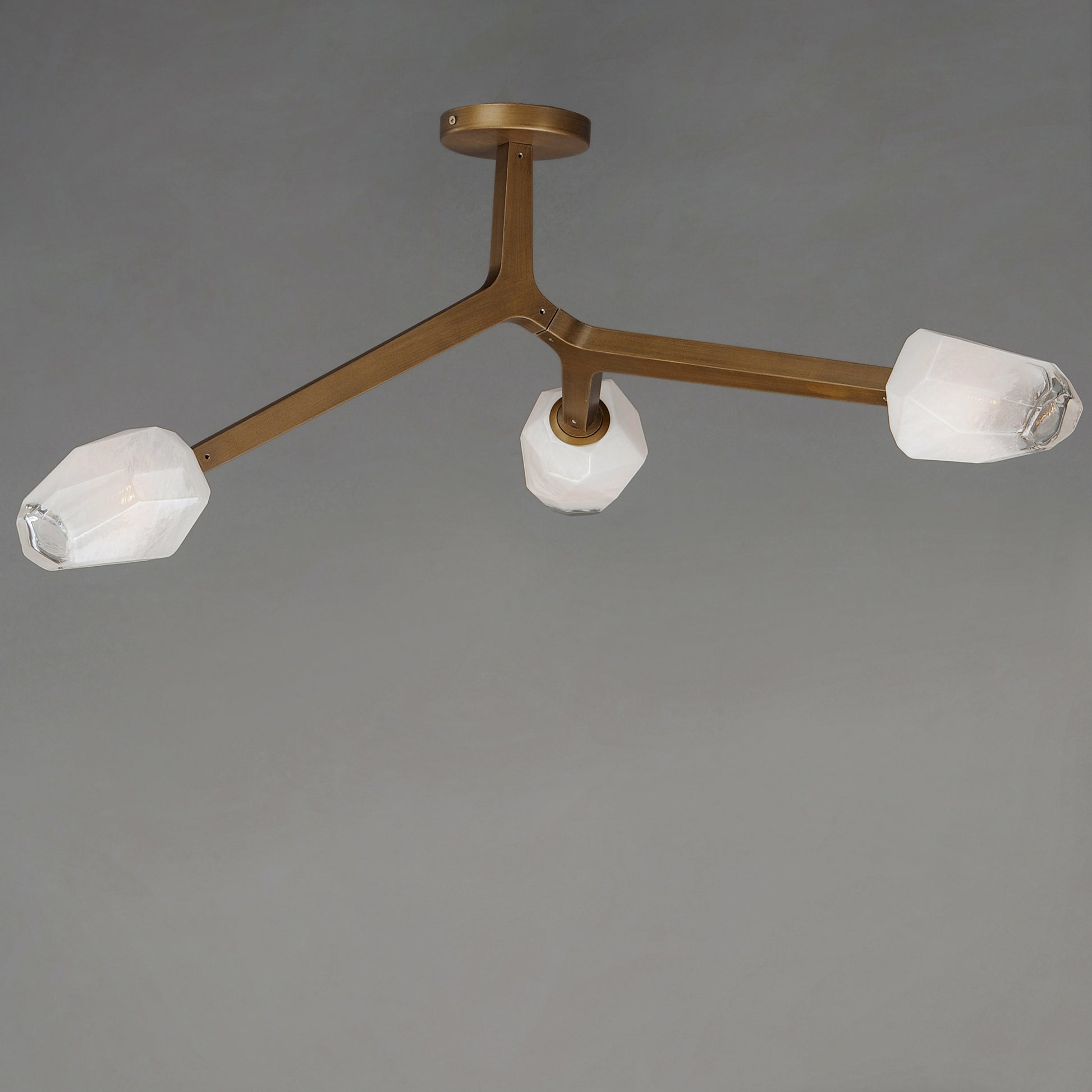 Blossom 3-Light LED Flush Mount Natural Aged Brass by ET2