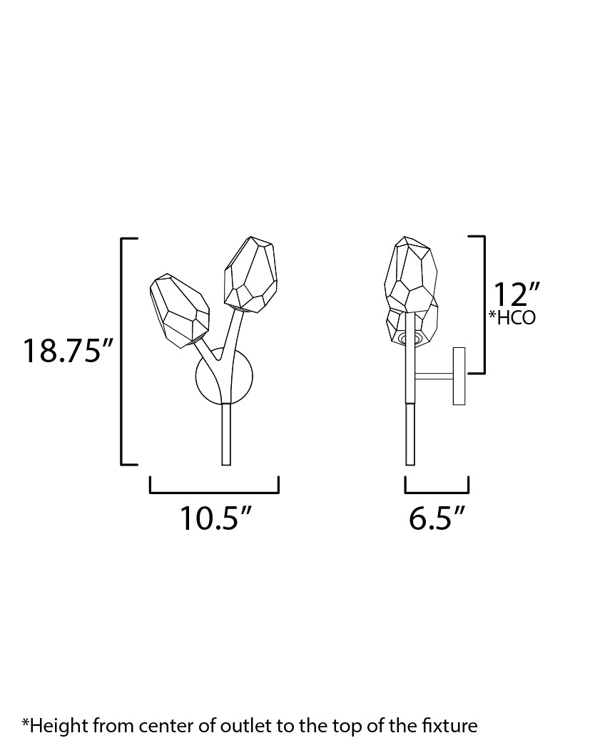 Blossom 2-Light LED Wall Sconce Black by ET2