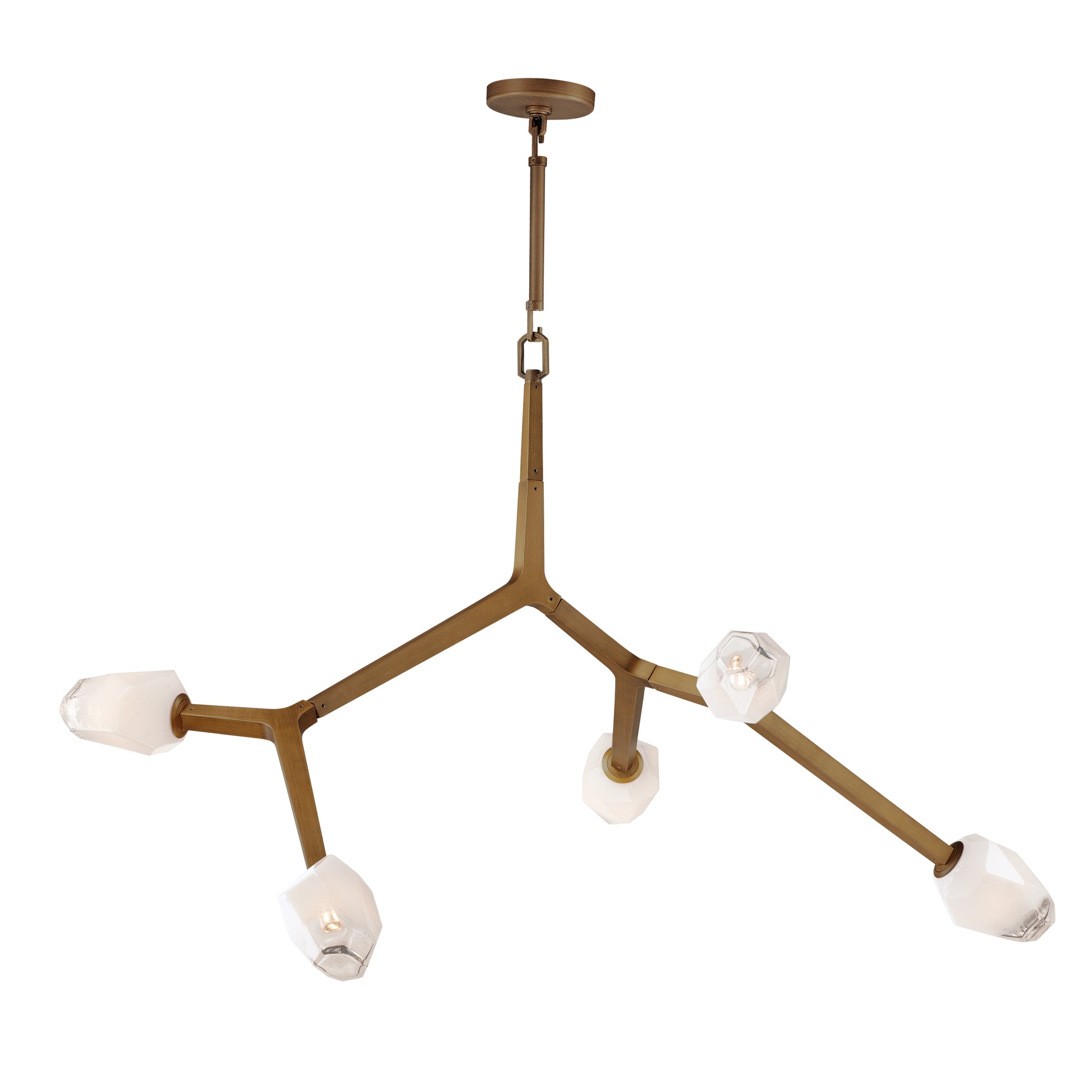 Blossom 5-Light LED Pendant Natural Aged Brass by ET2