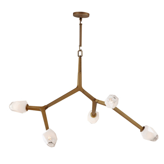 Blossom 5-Light LED Pendant Natural Aged Brass by ET2