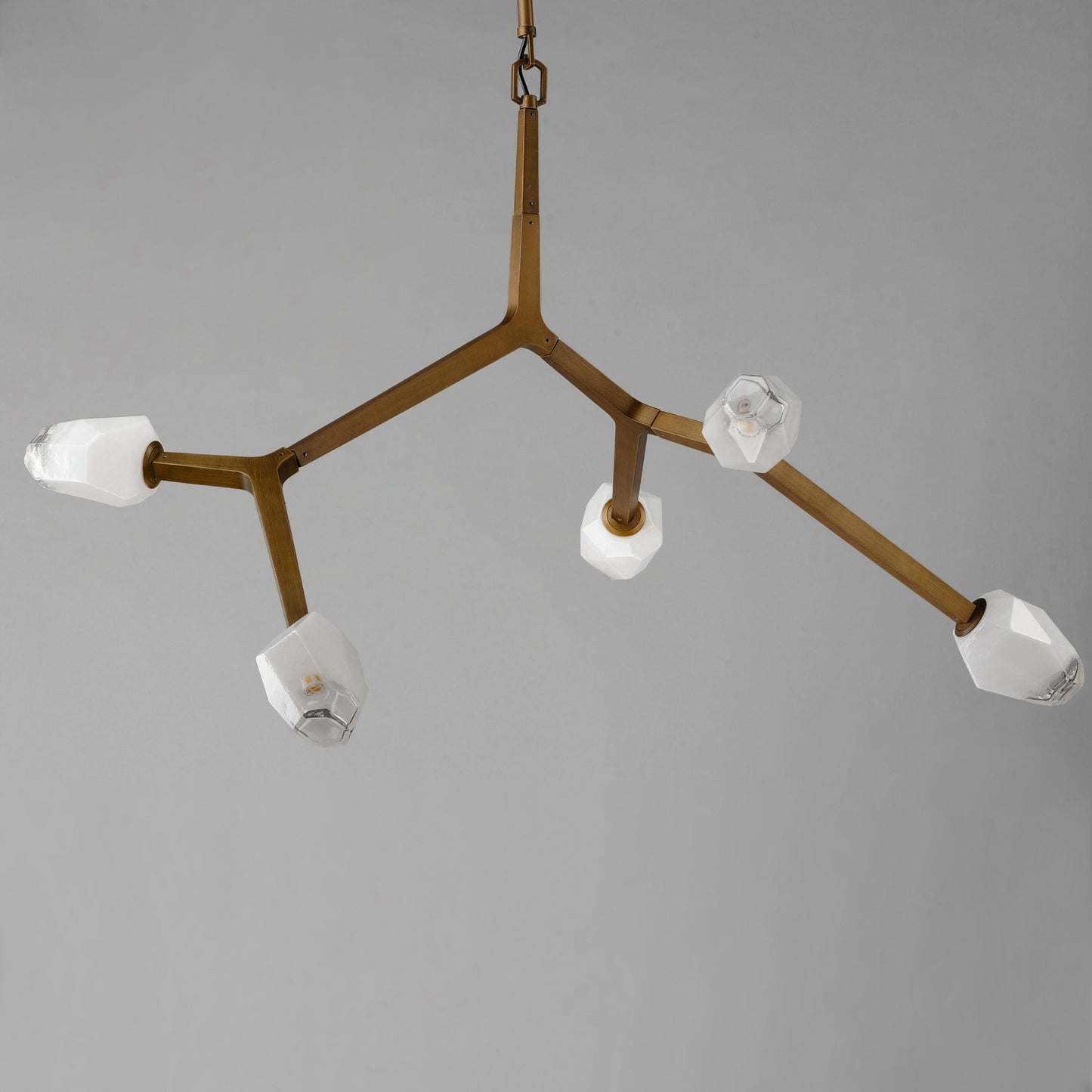 Blossom 5-Light LED Pendant Natural Aged Brass by ET2