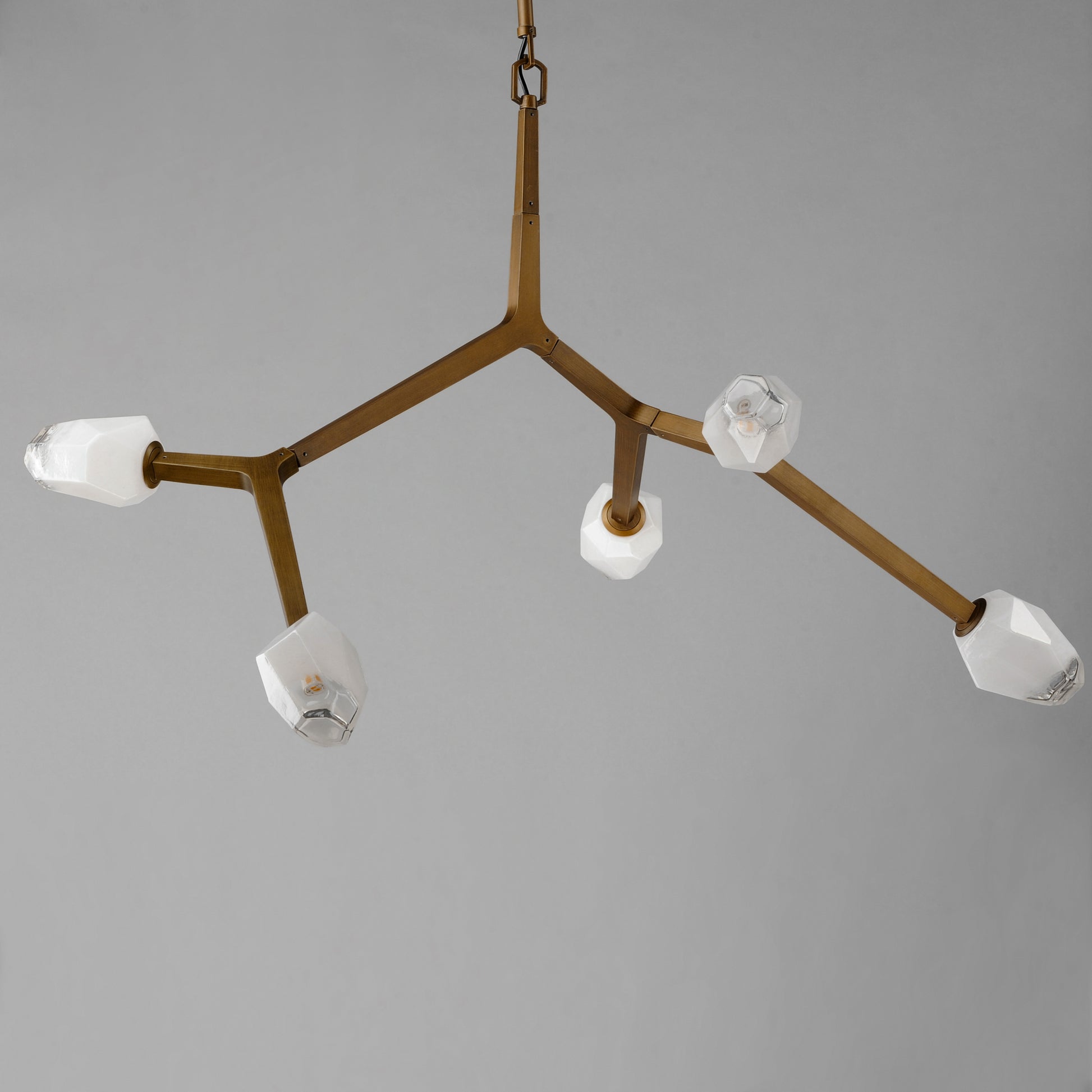 Blossom 5-Light LED Pendant Natural Aged Brass by ET2