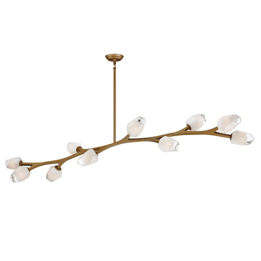 Blossom 10-Light LED Pendant Natural Aged Brass by ET2