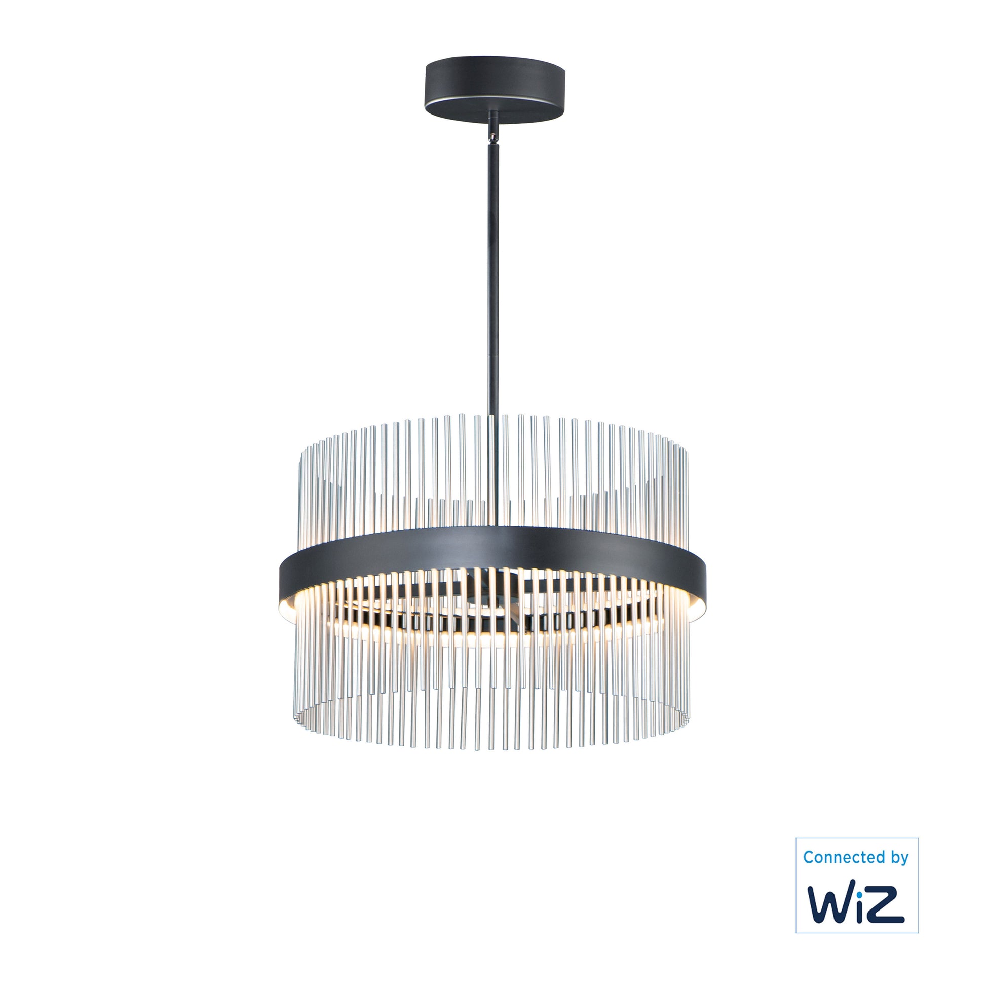 Chimes 24" LED Pendant WiZ Black/Satin Nickel by ET2