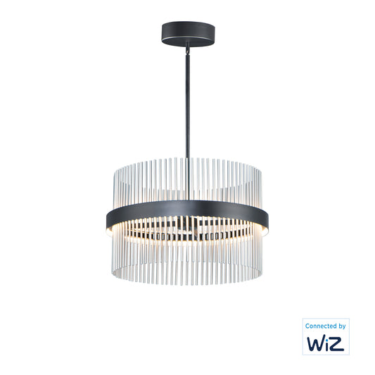 Chimes 24" LED Pendant WiZ Black/Satin Nickel by ET2
