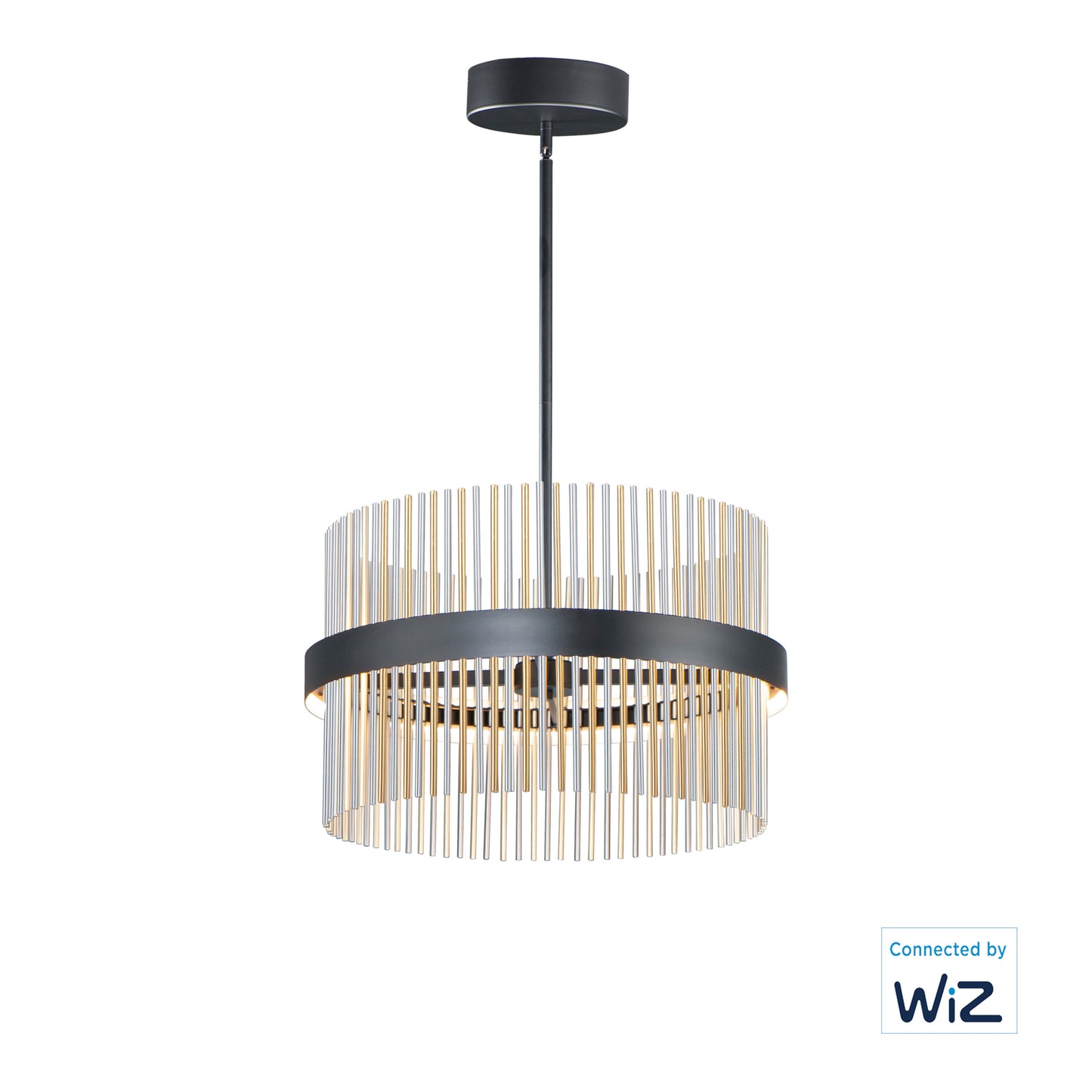 Chimes 24" LED Pendant WiZ Black/Satin Nickel/Satin Brass by ET2