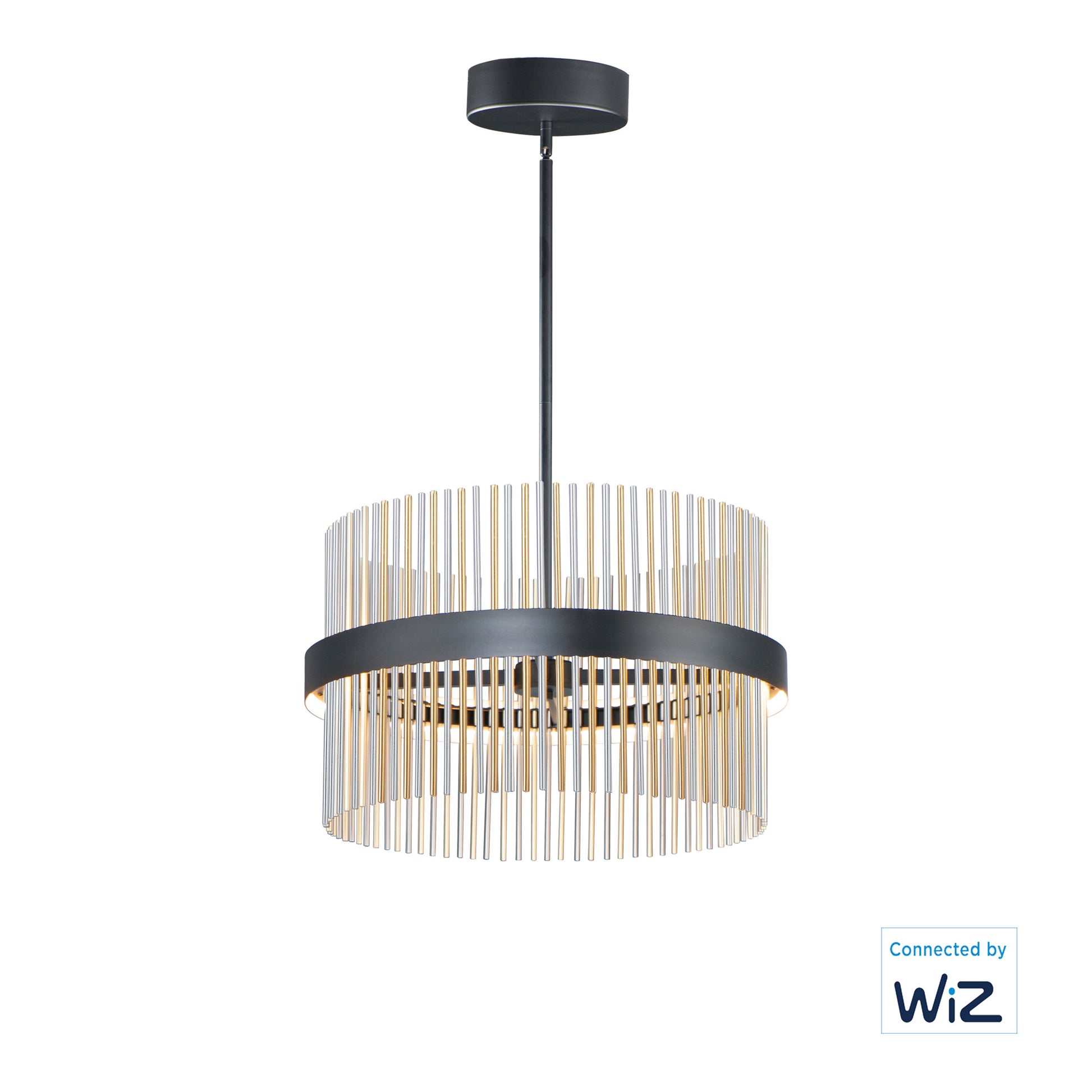 Chimes 24" LED Pendant WiZ Black/Satin Nickel/Satin Brass by ET2