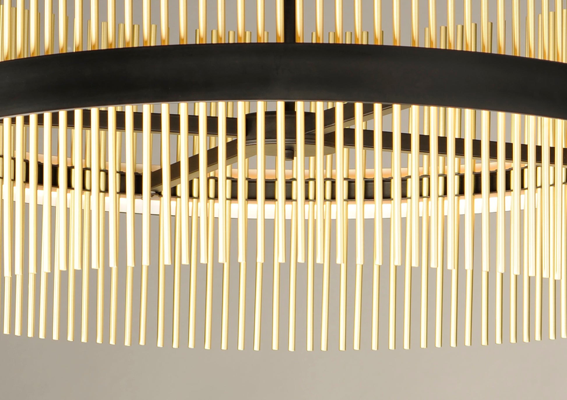 Chimes 24" LED Pendant WiZ Black/Satin Brass by ET2