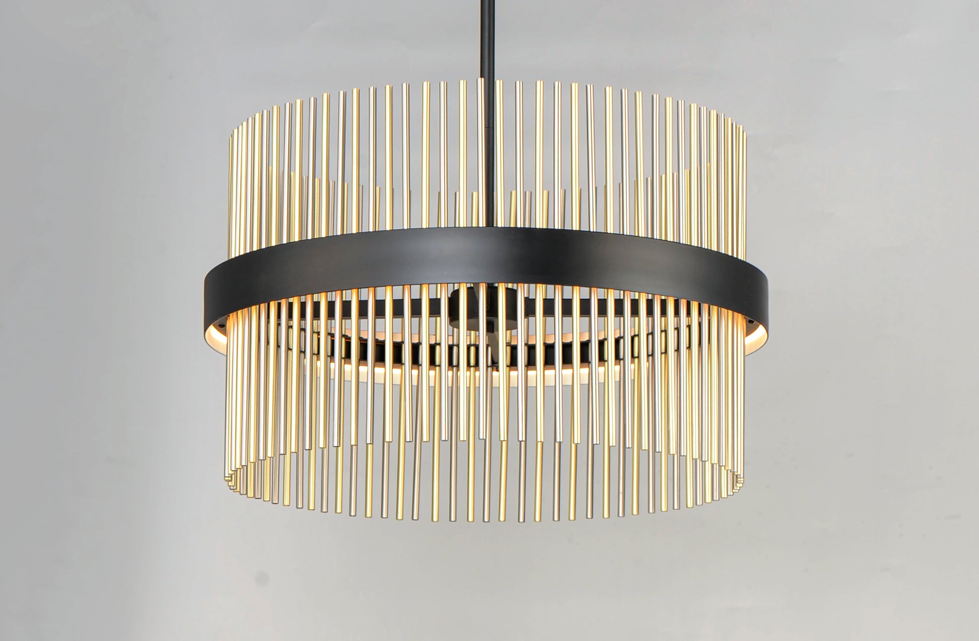 Chimes 24" LED Pendant WiZ Black/Satin Nickel/Satin Brass by ET2