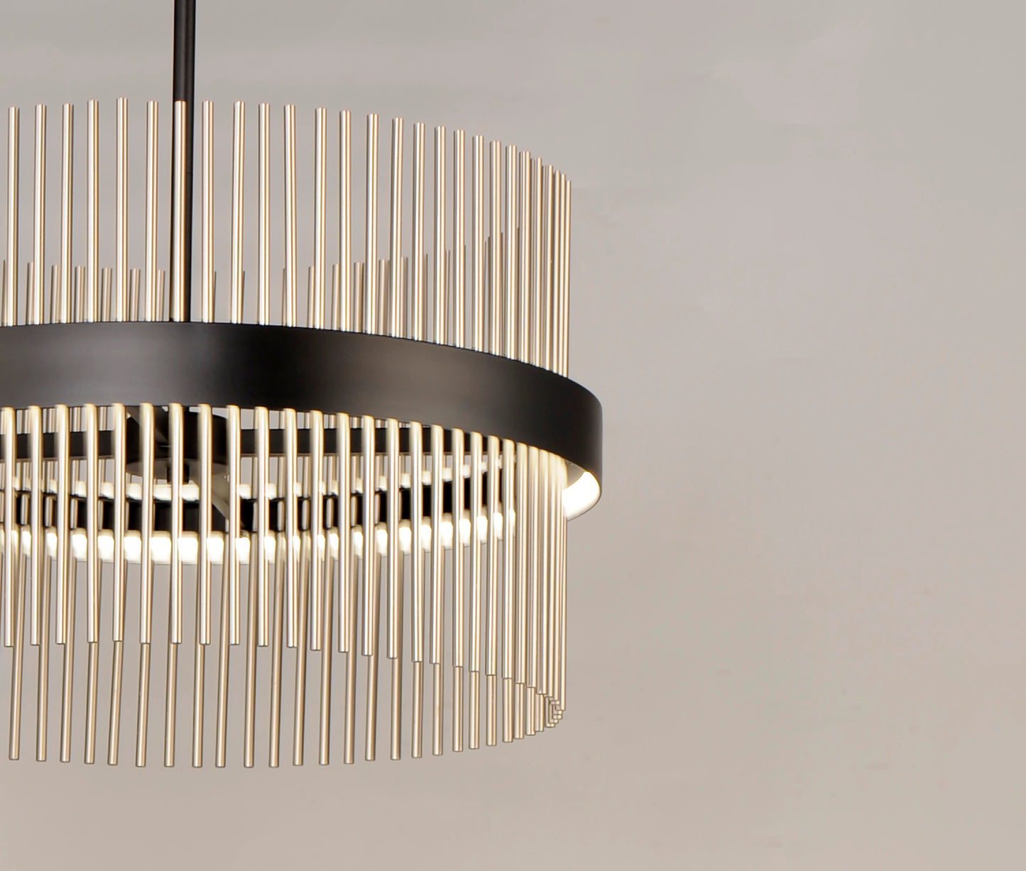 Chimes 24" LED Pendant WiZ Black/Satin Nickel by ET2