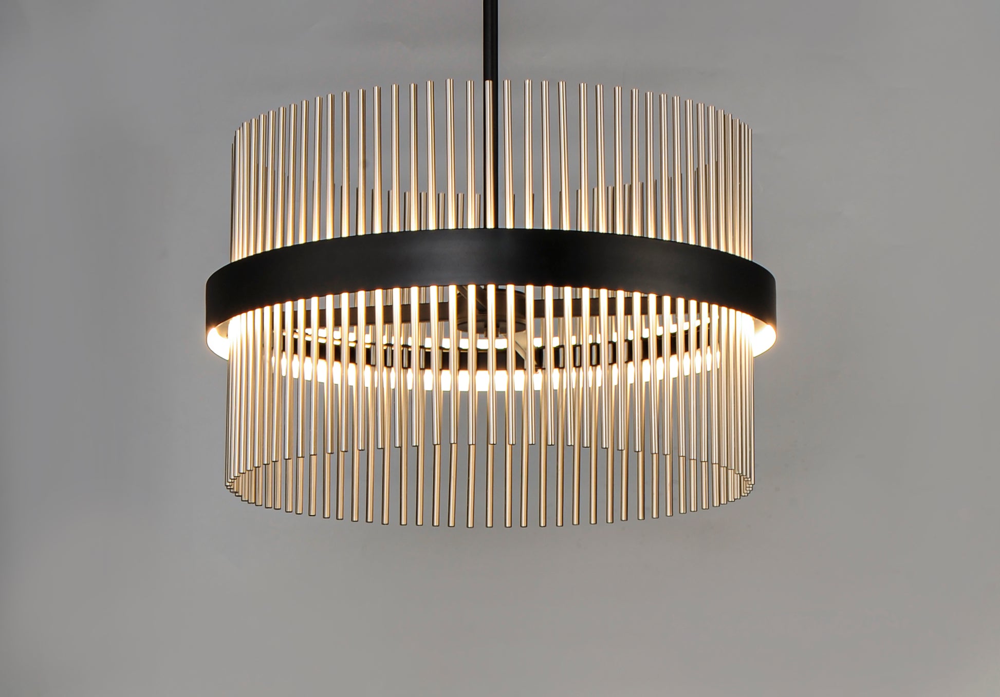 Chimes 24" LED Pendant WiZ Black/Satin Nickel by ET2