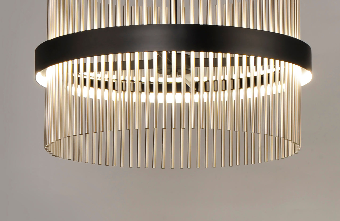 Chimes 24" LED Pendant WiZ Black/Satin Nickel by ET2