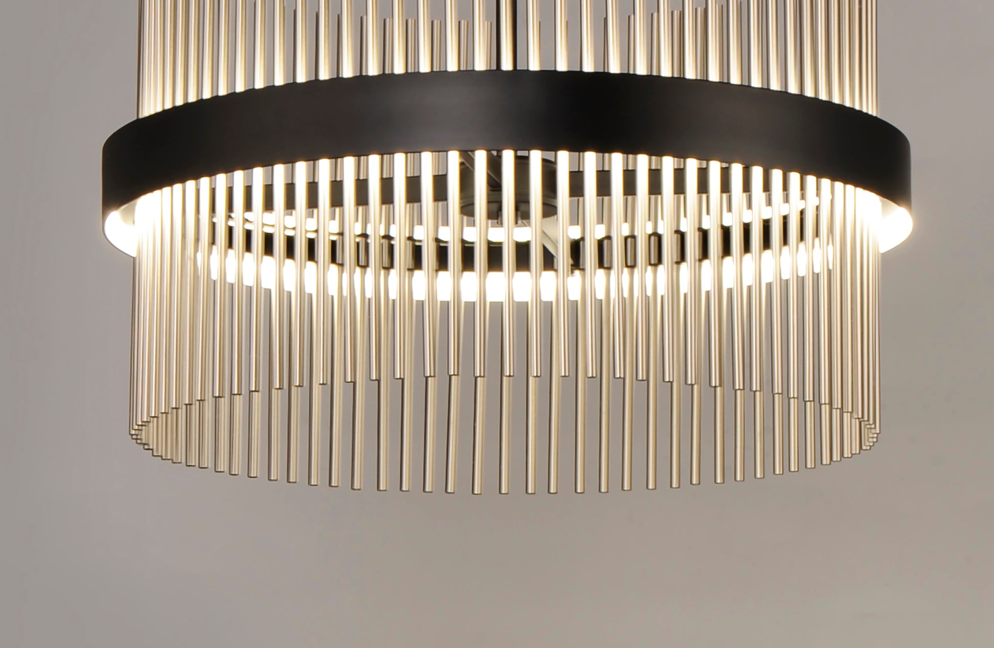 Chimes 24" LED Pendant WiZ Black/Satin Nickel by ET2