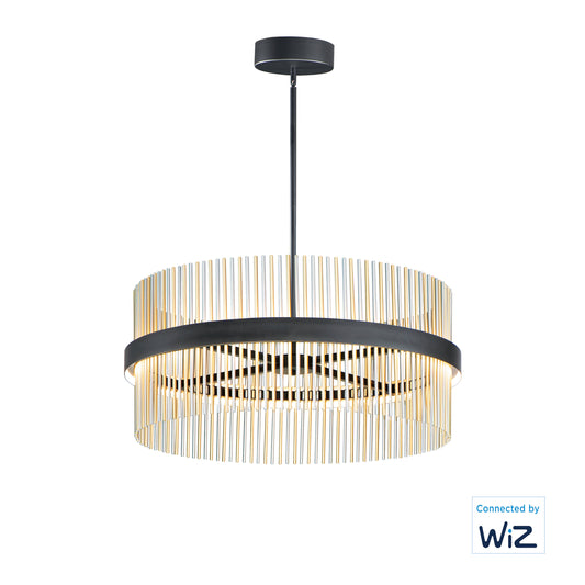 Chimes 34" LED Pendant WiZ Black/Satin Nickel/Satin Brass by ET2