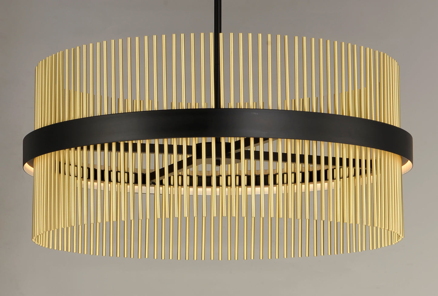 Chimes 34" LED Pendant WiZ Black/Satin Brass by ET2