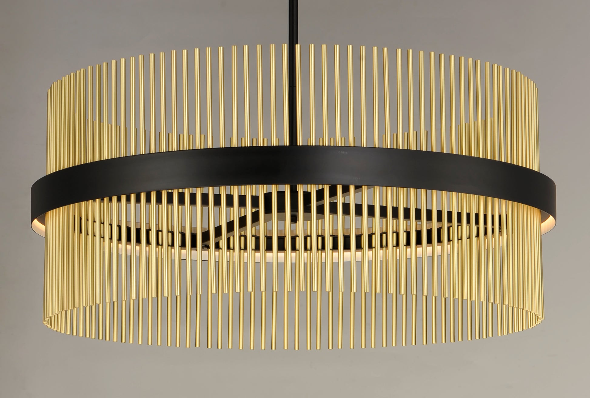 Chimes 34" LED Pendant WiZ Black/Satin Brass by ET2