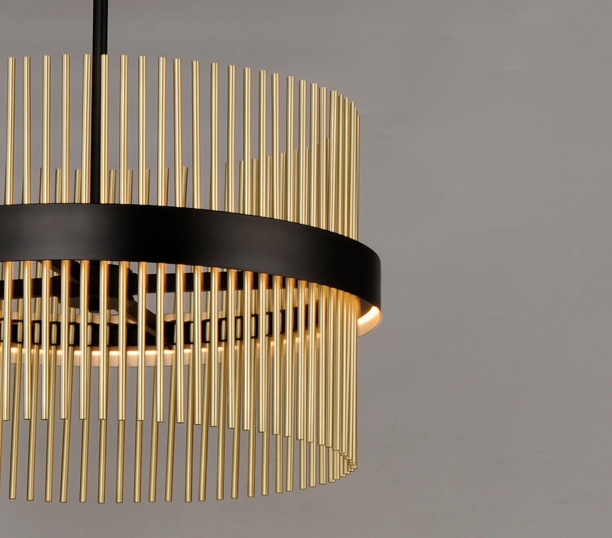 Chimes 34" LED Pendant WiZ Black/Satin Brass by ET2