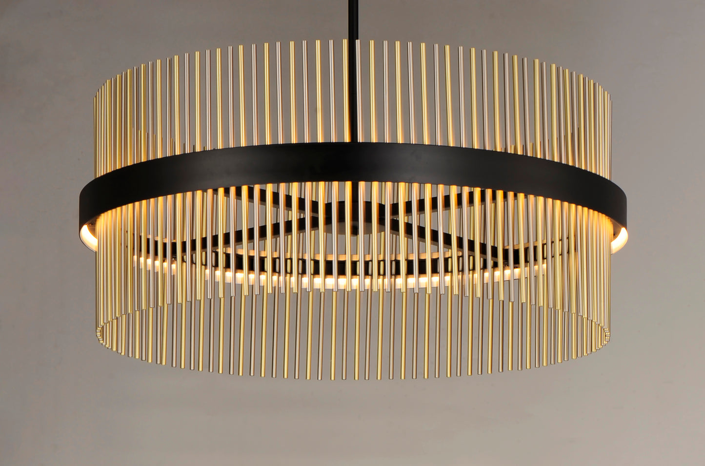 Chimes 34" LED Pendant WiZ Black/Satin Nickel/Satin Brass by ET2