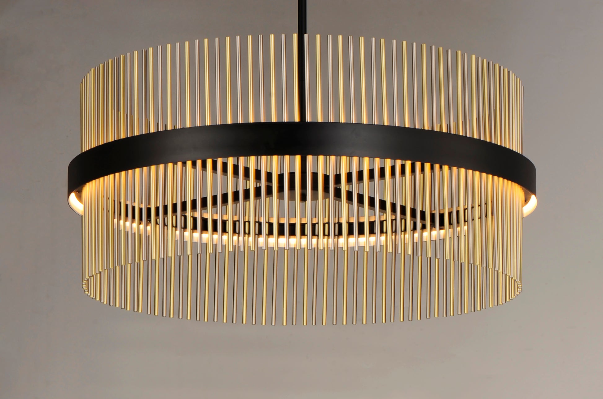 Chimes 34" LED Pendant WiZ Black/Satin Nickel/Satin Brass by ET2