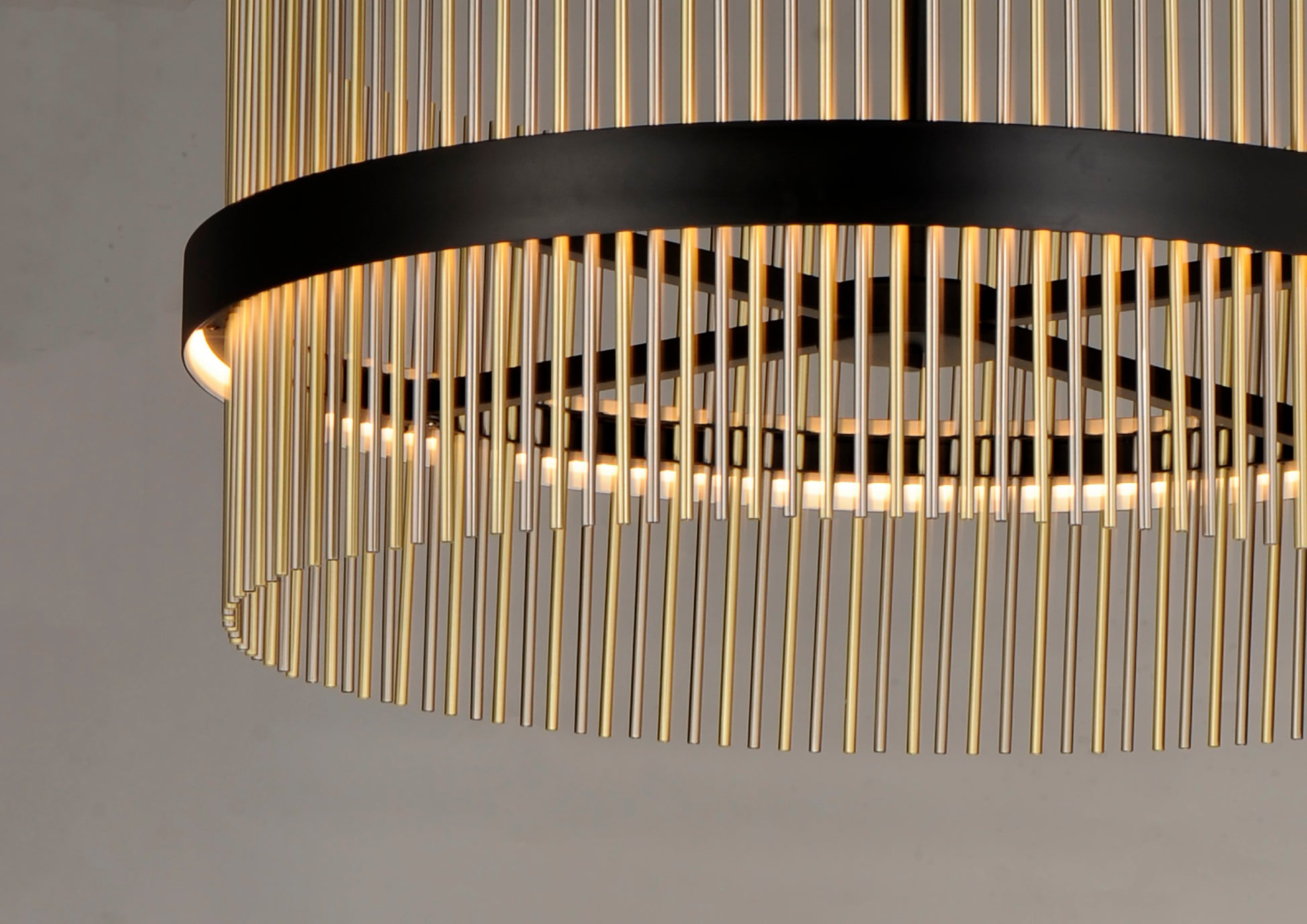 Chimes 34" LED Pendant WiZ Black/Satin Nickel/Satin Brass by ET2