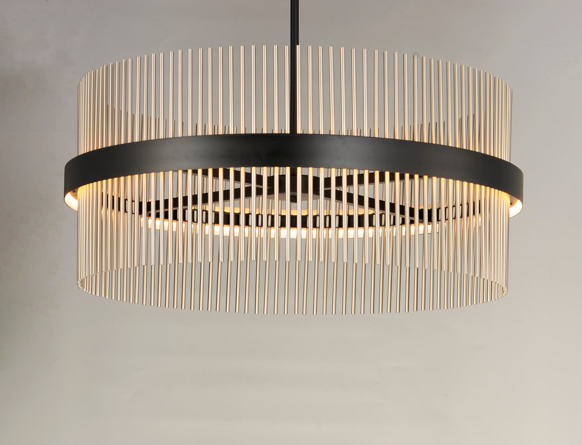 Chimes 34" LED Pendant WiZ Black/Satin Nickel by ET2