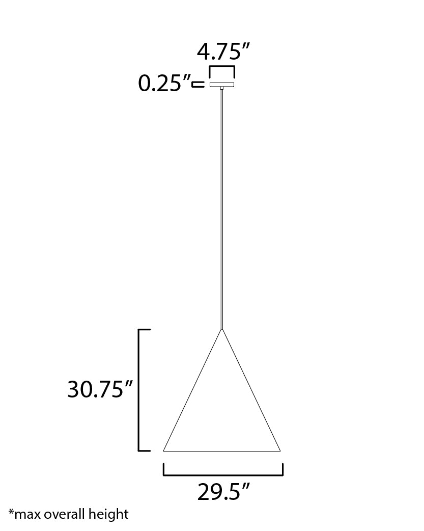 Pitch 30" LED Pendant Black by ET2